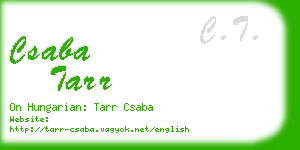 csaba tarr business card